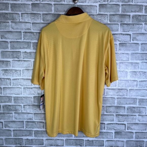PGA TOUR Sunflower Yellow Polyester Performance Golf Polo Shirt Mens XL Stretch - Picture 5 of 7